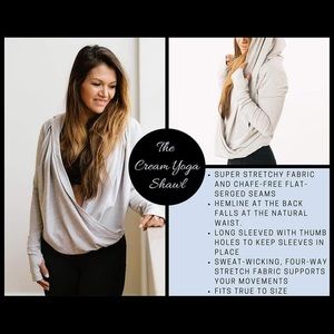 Zyia Cream Yoga Shawl